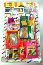 VTG 1980s Toy Food Grocery Shop Mini Play Pretend Food Boxes Basket Pantry
