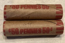 Two 1997 Bank Shotgun Wrapped Lincoln Cent Rolls
