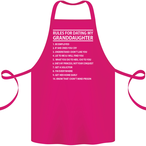 Dating My Granddaughter Grandparents Day Cotton Apron 100% Organic - Picture 9 of 14