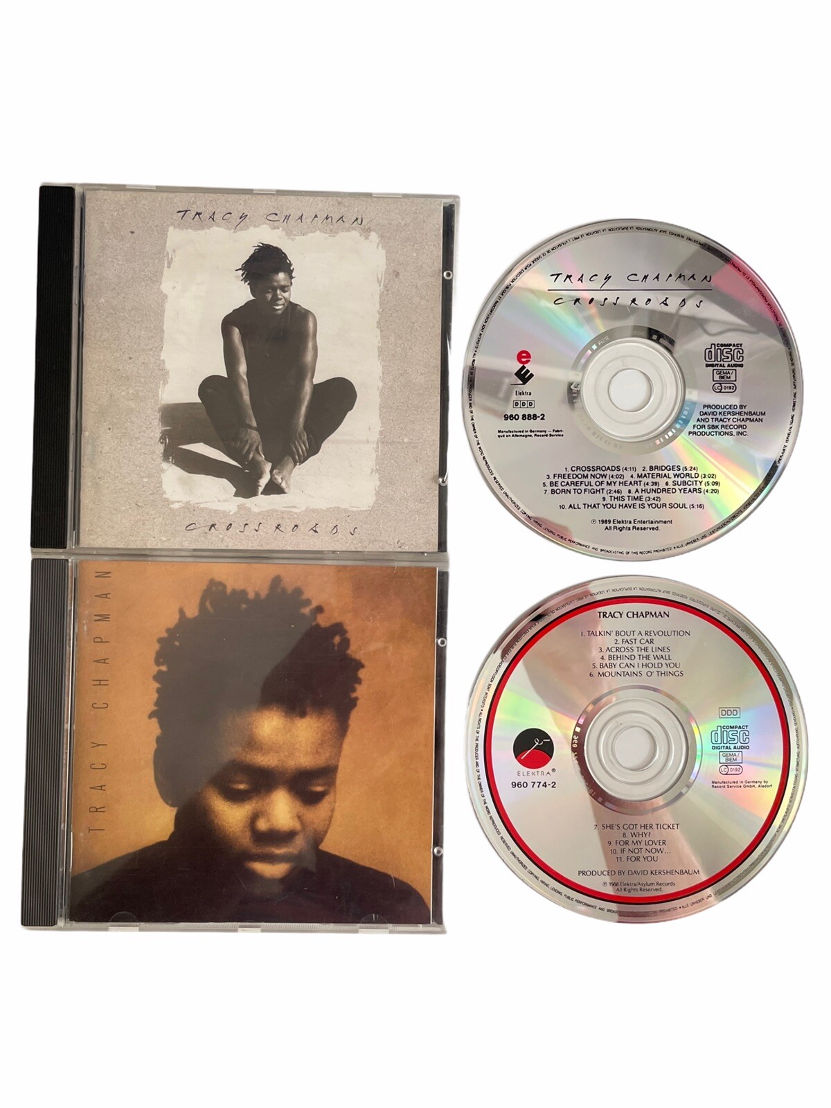 2x Tracy Chapman CDs Crossroads & Self Titled Debut Album 1988 / 1989 Elektra