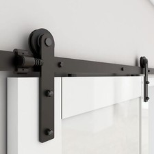 4FT-20FT Sliding Barn Wood Door Hardware Closet Track Kit For Single/Double Door