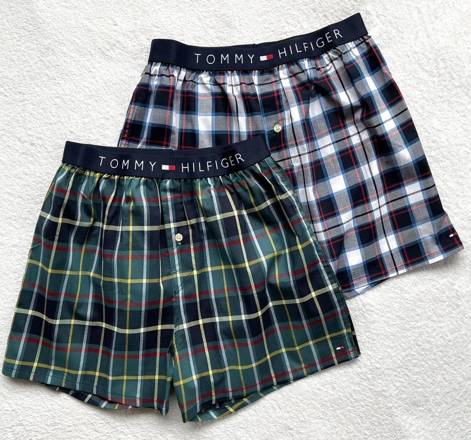 2x Tommy Hilfiger Men's Woven Cotton Boxer Size S (28-30) - Image 2 of 2