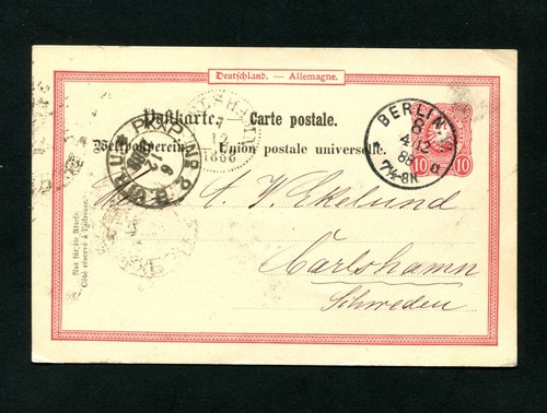 Dt. Rich - 1888, Postcard From Berlin IN Swedish Base (#4515)