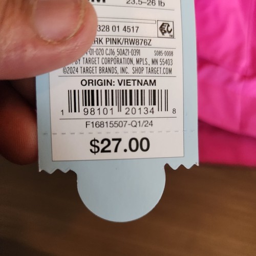 NEW Toddler Girls 18 month Cat & Jack Toddler 3-in-1 Pink Colorblock Rain Jacket - Picture 5 of 5