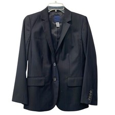 J Crew Super 120s Wool Blue Pinstripe Jacket Blazer Women Sz 2 Business Career
