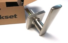 NIB Kwikset Passage Door Handle Set 200BRNLBreton Satin Nickel ..... TV-33