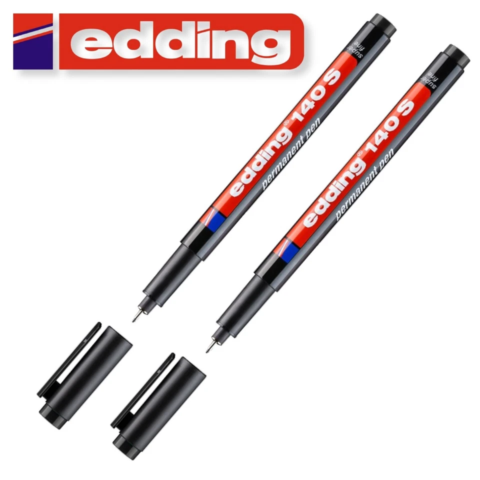 Edding 140 S Faserstift schwarz permanent Folienschreiber Marker 0,3mm 2 Stück - Bild 2 von 2