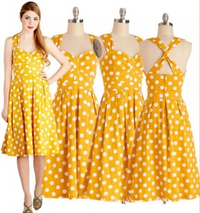 yellow 50s swing dress