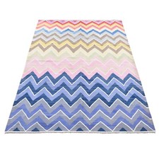 5'8"x7'10" Colorful Wool Hand Woven Afghan Kilim with Chevron Design Rug R80552