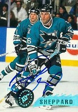 Ray Sheppard autographed Hockey Card (San Jose Sharks) 1995 TSC #215