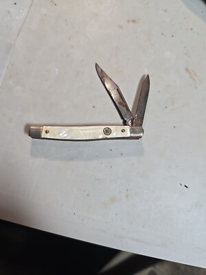 1950s Imper w/Crown Folding 2 Blade Pocket Knife Collectible Mother of Pearl