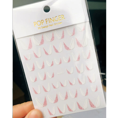 Selbstklebende Maniküre-Dekorationsaufkleber Bunte 3D-Pailletten French Tips < - Bild 16 von 20
