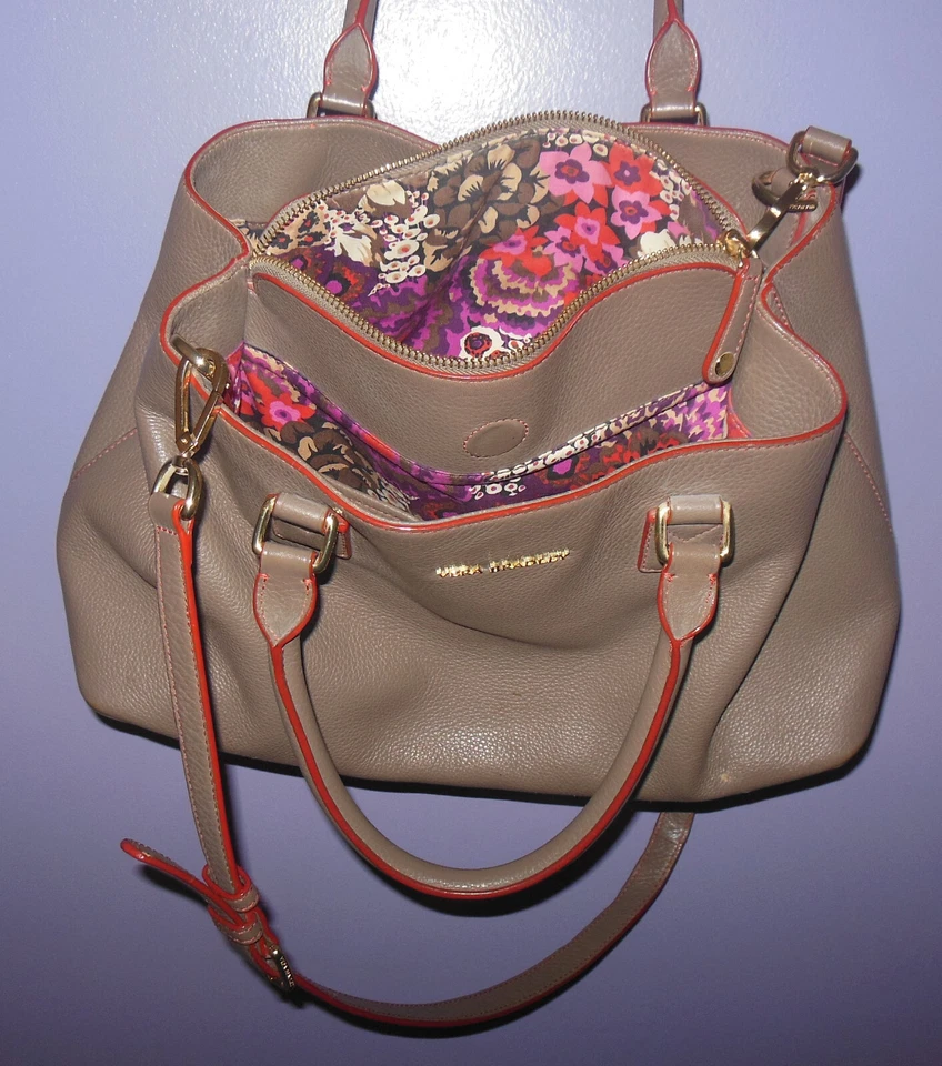 Bolso Bandolera Vera Bradley Emma Cuero Taupe Foto 3 de 4