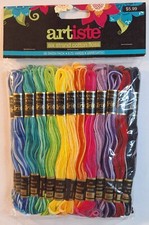Artiste Embroidery Color Floss 36 Skeins Brand New Variegated Red Blue Purple