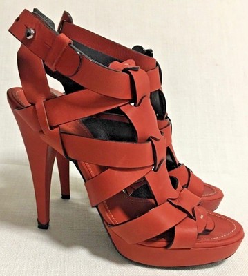 burnt orange heeled sandals