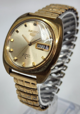 Men's Watch Vintage Seiko 5 6119-7103 21 Jewel Automatic Gold Tone