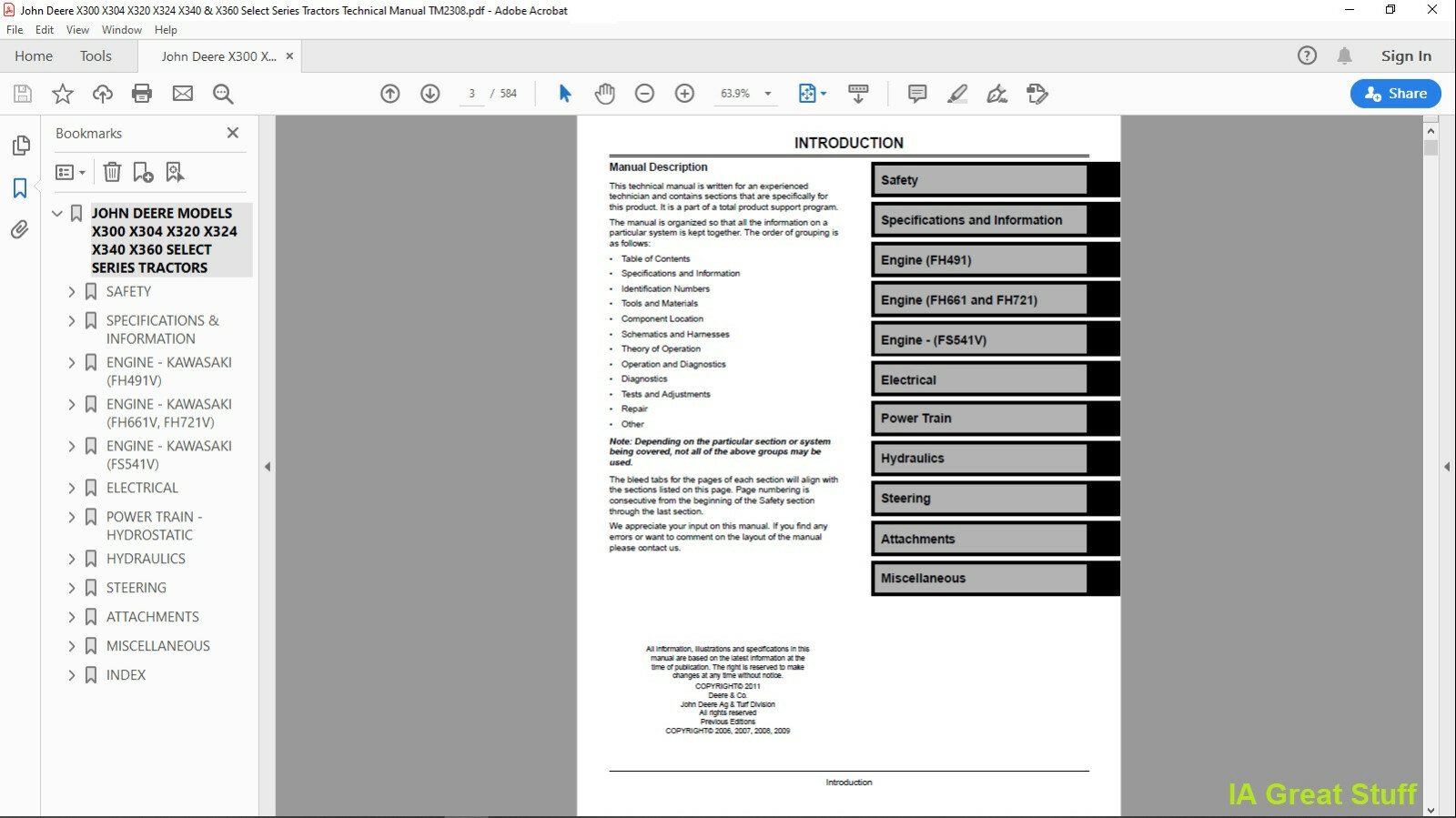 John Deere X300 X304 X320 X324 X340 X360 Tractor Technical Manual Tm2308 On Cd For Sale Online