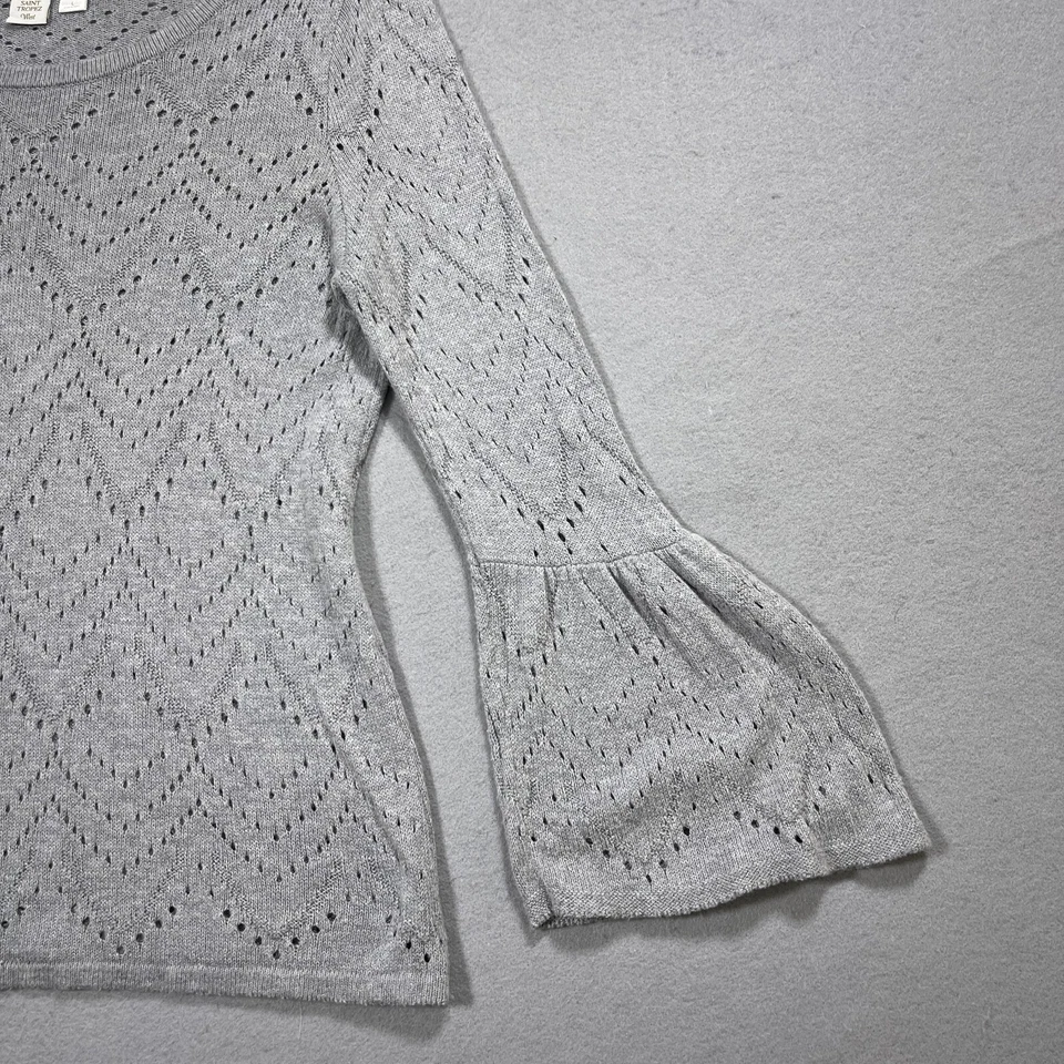 Suéter Saint Tropez West Mujer Talla Grande Tejido Manga Campana Gris Foto 4 de 4
