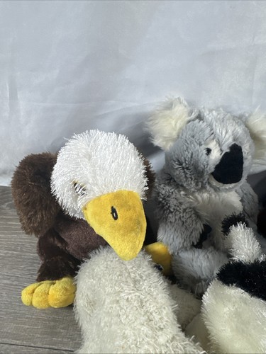 Ganz Plush Lot of 7 Dogs, Koala, Gorilla, Eagle, Polar Bear, Cow Some Stains - Picture 2 of 24