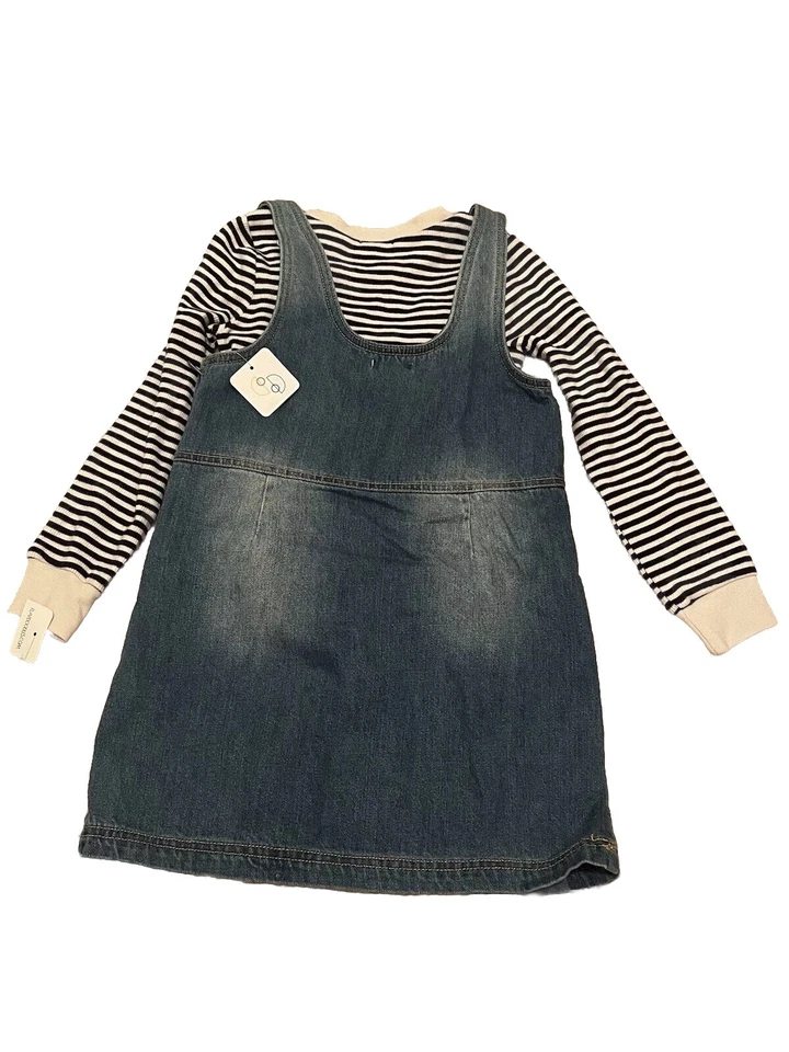 Conjunto Flapdoodles Niñas Talla 6 Camisa Lindo Denim Mono Vestido Otoño Primavera 2 PIEZAS NUEVO CON ETIQUETAS Foto 2 de 4