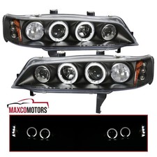 Black Projector Headlights Fits 1994-1997 Honda Accord Coupe Led Halo Leftright Black Projector Headlights Fits 1994-1997 Honda Accord Coupe Led Halo Leftright