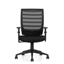 Offices to Go 11920B Ergonomic Mesh High Back Task Chair Adjustable Arms Black