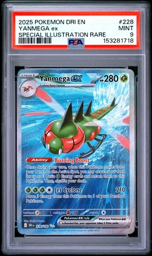 2025 POKEMON DESTINED RIVALS SPECIAL ILLUSTRATION RARE #228 YANMEGA EX PSA 9
