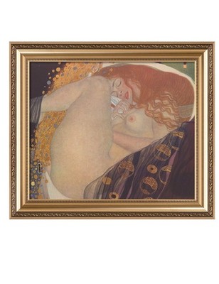 Gustav Klimt: Danae after Gustav Klimt, plate 32, Framed Wall Art Canvas Print