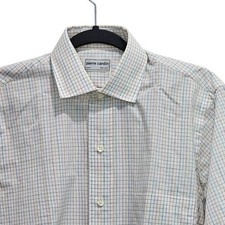 Pierre Cardin Mens Multicolor Checkered Button-Down Long Sleeve Shirt
