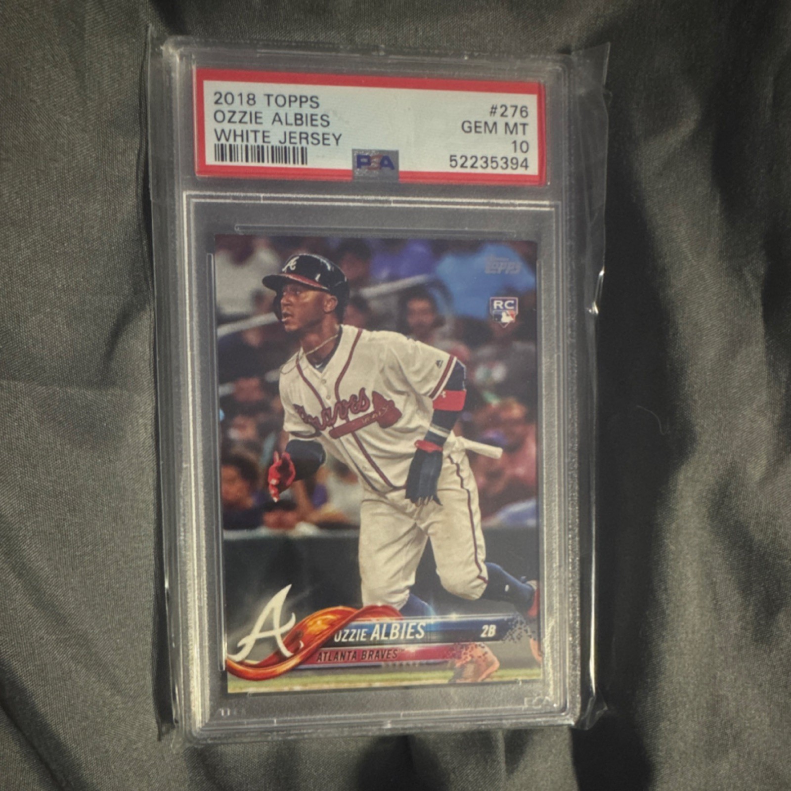 2018 Topps Ozzie Albies #276 White Jersey Rookie PSA 10 Atlanta Braves