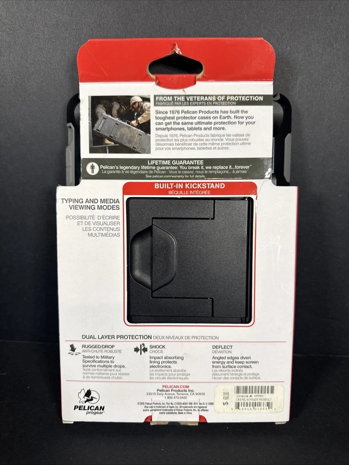 Hard Case Pelican Progear Voyager iPad Mini 1/2/3 w Built-in Kickstand Blk Cover - Image 2 of 2