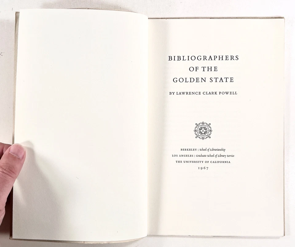 1967 Powell BIBLIOGRAPHERS OF THE GOLDEN STATE Book History SMALL PRESS Plantin - Image 3 of 4