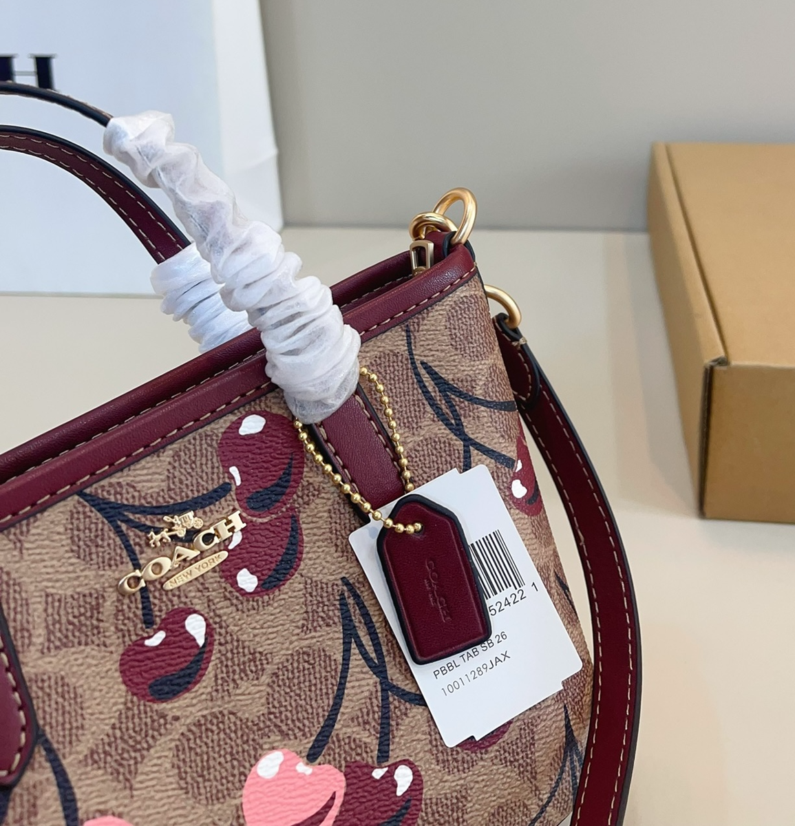 COACH x PEANUTS Teri Shoulder Bag Tan Brown Snoopy Print Signature