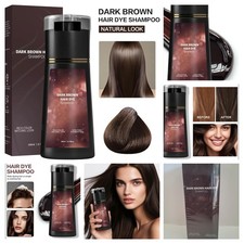 Dark Brown Hair Dye Shampoo Rich Color Natural Look Non-toxic Paraben Free