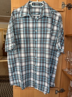 Herren Hemd von Livergy Gr. XL 43/44 blau/schwarz/weiß kariert