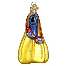 Old World Christmas Glass Ornament for Christmas Tree, Swim Skis and Flippers