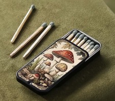 Mushroom Fairy Match Box/Pill Bx Quirky Trinket Environment Plastic Alternative
