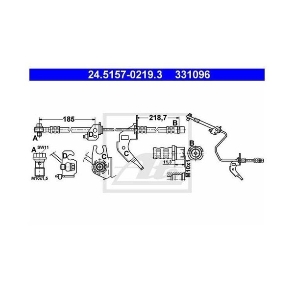 ATE Bremsschlauch Hinten FüR Opel Astra G Meriva Zafira-image