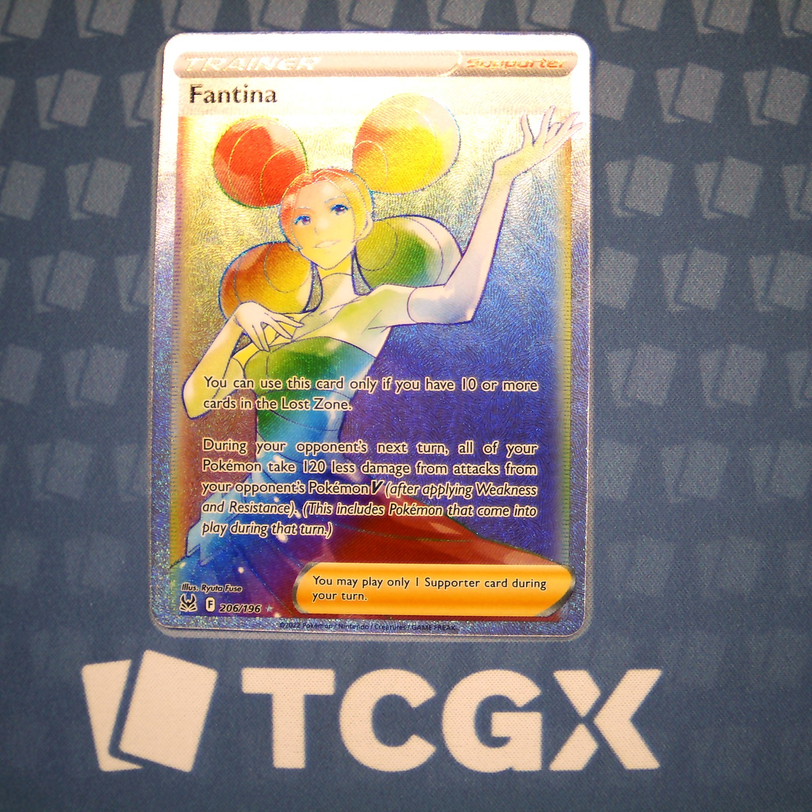 Pokemon - Fantina (Secret) - 206/196 - SWSH11: Lost Origin - Holo - Secret Ra NM