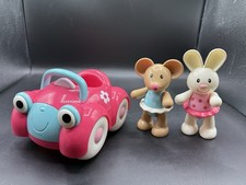 ELC Toybox Pink Car Toy Vehicle With Click Clack Mouse & Rabbit Figures