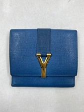 Saint Laurent Blue Leather Y Bifold Wallet