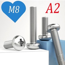 M8 A2 Stainless Pozi Pan Head Machine Screws Posi Pozidrive Screw Din 7985 M8 A2 Stainless Pozi Pan Head Machine Screws Posi Pozidrive Screw Din 7985