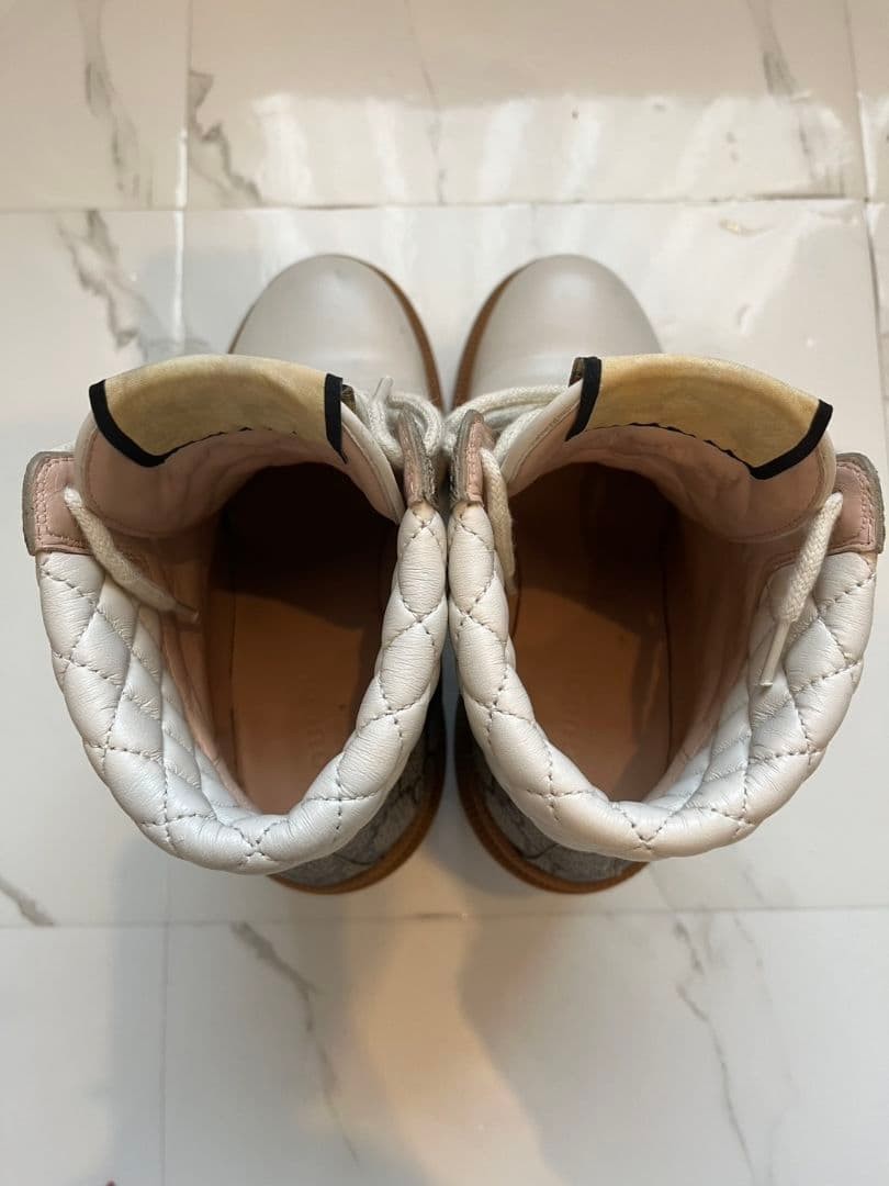 Gucci Quilted Boots White With GG Pattern Size 35.5 US About5.5 For Women thumbnail 14