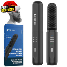 Beard Straightener for Men: Cordless Heated Beard Brush for Men Electric Hot C..