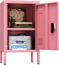 24.4" H Metal Locker Storage Cabinet with Adjustable Shelf, 1 Door Small Storage