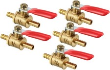 6mm Brass Barb x Barb Mini Ball Valve 5 Pcs