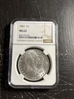 1887 $1 Morgan Silver Dollar MS 63 NGC