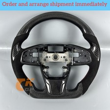 Same-day Shipping For 2016-2021 Honda Civic Steering Wheel Black Alcantara Same-day Shipping For 2016-2021 Honda Civic Steering Wheel Black Alcantara