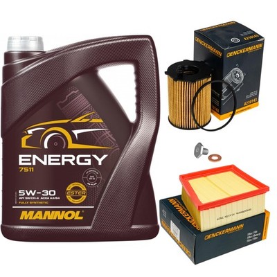 DENCKERMANN Inspektionspaket 5L MANNOL 5W-30 für Ford Fiesta VI B-Max 1.6 TDCi