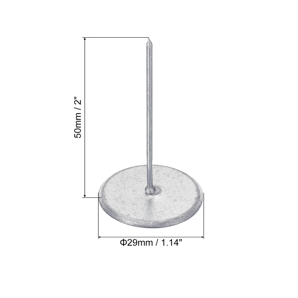 2 Pollici Piatto Testa Puntina,300pz Termica Tazza Testa Saldatura Perni - Immagine 2 di 4